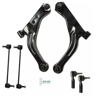 6pc K80400 K80399 ES3631 K80296 Pair Front Lower Control Arm Ball Joint Tie Rod for Ford Escape for MERCURY Mariner for MAZDA Tribute 2005 2006 2007 2008 2009