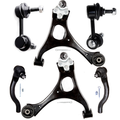 6pc K620382 K620383 ES800373 ES800374 K80768 K80769 Front Lower Control Arm Ball Joint Tie Rod End for Honda Civic for Acura CSX 2006 2007 2008 2009 2010 2011