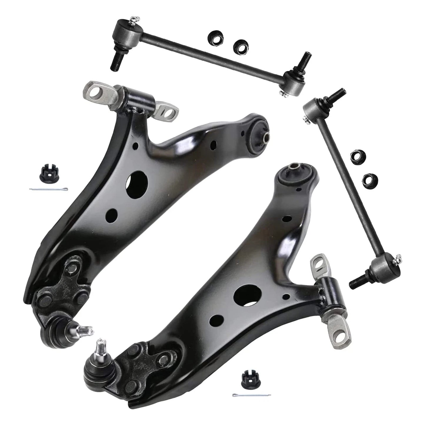 4pc K622945 K622944 K90344 Front Lower Control Arm with Ball Joint Sway Bar for Lexus RX450H RX350 RX350L for Toyota Venza Highlander 2008 2009 2010 2011 2012 2013 2014 2015 2016 2017 2018 2019