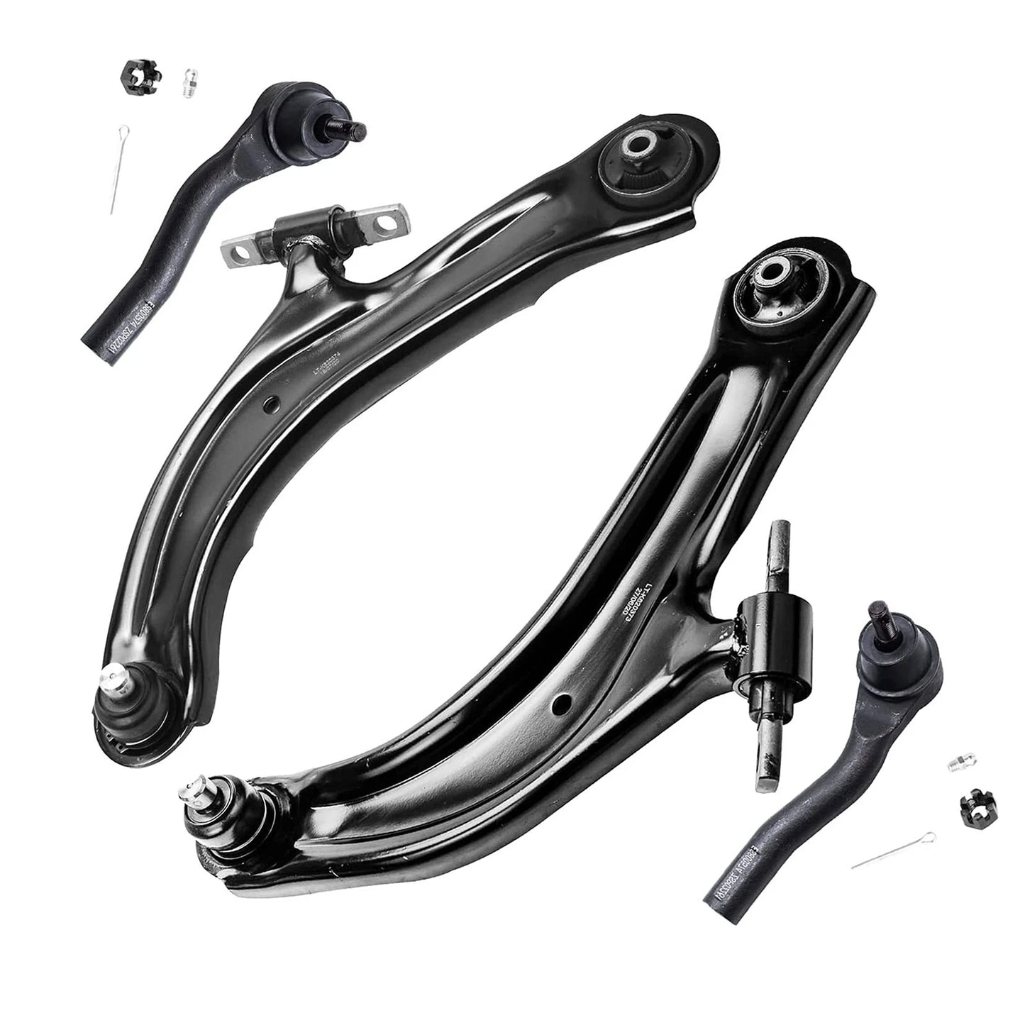 4pc K620373 K620374 ES800575 ES800574 ront Lower Control Arm with Ball Joints Tie Rods for Nissan Sentra 2007-2012