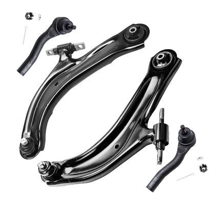 4pc K620373 K620374 ES800575 ES800574 ront Lower Control Arm with Ball Joints Tie Rods for Nissan Sentra 2007-2012
