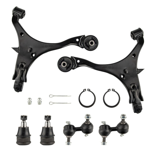 6pc K640399 K640400 K80223 K90454 K90455 Front Lower Control Arms Sway Bars Links for Honda CR-V 2002 2003 2004 2005 2006