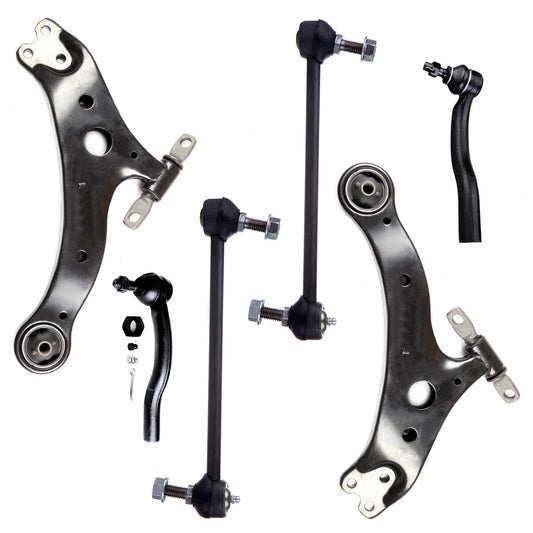 6pc K620333 K620334 K90344 ES3600 ES3601 Front Lower Control Arm Tie Rod End Kit For Lexus ES300 for Toyota Camry 2002 2003