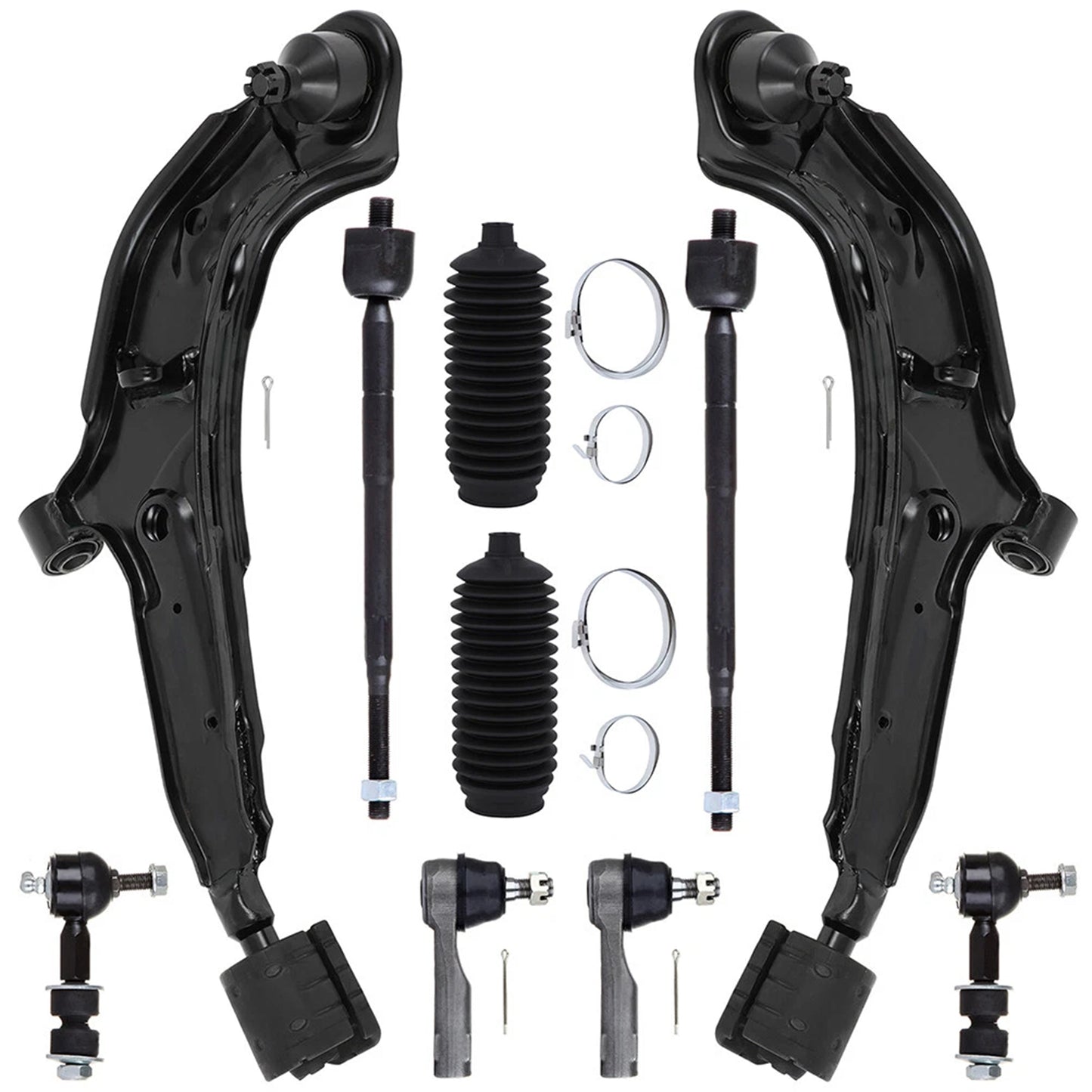 10pc K620348 K620349 ES2814 EV401 K9824 C-Clamp Front Lower Control Arm Ball Joint Tie Rod Sway Bar for Nissan Altima 1998 1999 2000 2001