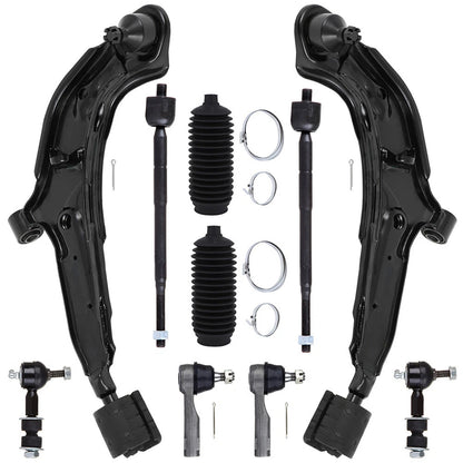 10pc K620348 K620349 ES2814 EV401 K9824 C-Clamp Front Lower Control Arm Ball Joint Tie Rod Sway Bar for Nissan Altima 1998 1999 2000 2001