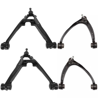 4pc K620888 K620889 K80669 K80670 Front Upper and Lower Control Arms for Chevy Silverado for GMC Sierra 1500 Yukon 2007 2008 2009 2010 2011 2012 2013 2014 2015