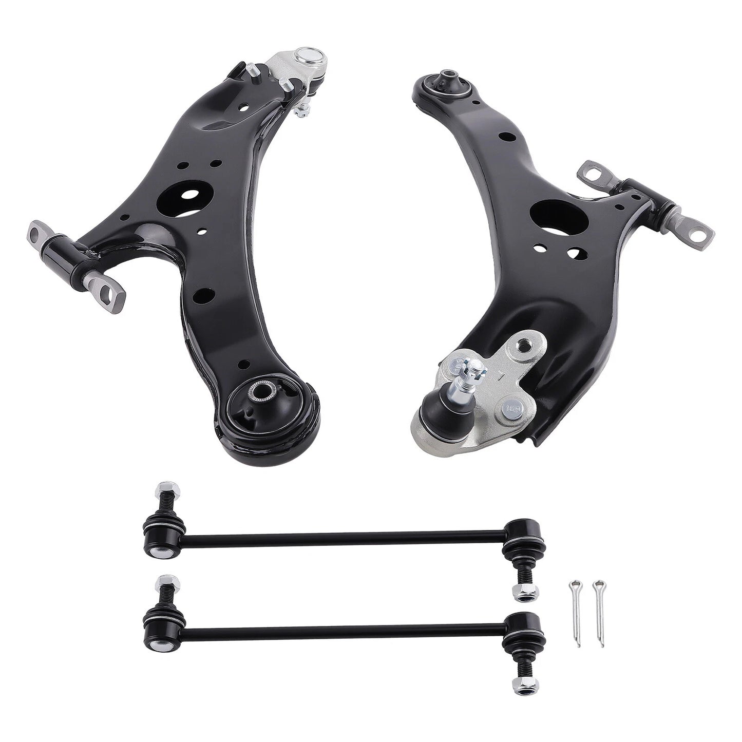 4pc K622036 K622035 K750574 Front Lower Control Arms with Ball Joint and Sway Bars for Toyota Sienna 2011 2012 2013 2014 2015 2016 2017 2018 2019 2020