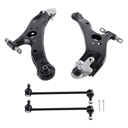 4pc K622036 K622035 K750574 Front Lower Control Arms with Ball Joint and Sway Bars for Toyota Sienna 2011 2012 2013 2014 2015 2016 2017 2018 2019 2020