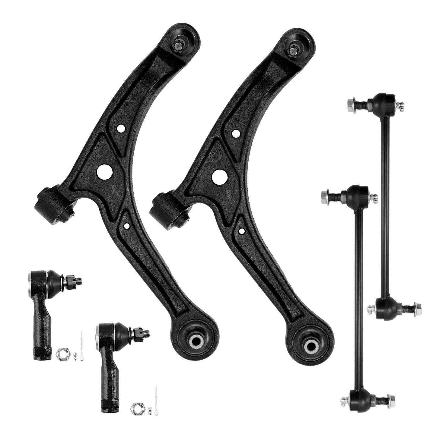 6pc K620326 K620325 ES3669 K90349 Front Lower Control Arm Ball Joint Tie Rod Sway Link for Honda Odyssey 1999 2000 2001 2002 2003 2004