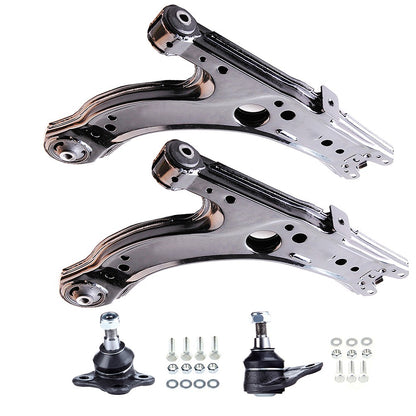 4pc K90355 K90357 K640176 Front Lower Control Arms Ball Joints for Volkswagen Jetta 1999-2005 for Golf 1999-2006 for Beetle 1998-2010
