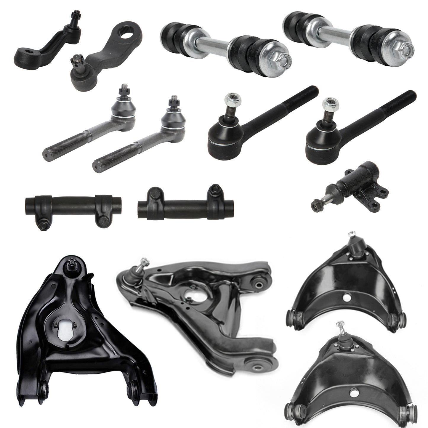 15pc K620299 K620298 K620160 K620161 ES2837 ES2836 ES2004 K6447 K6335 K6722 K5252 2WD Front Upper Lower Control Arms Kit for GMC for Chevrolet C1500 1993-1999