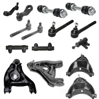 15pc K620299 K620298 K620160 K620161 ES2837 ES2836 ES2004 K6447 K6335 K6722 K5252 2WD Front Upper Lower Control Arms Kit for GMC for Chevrolet C1500 1993-1999