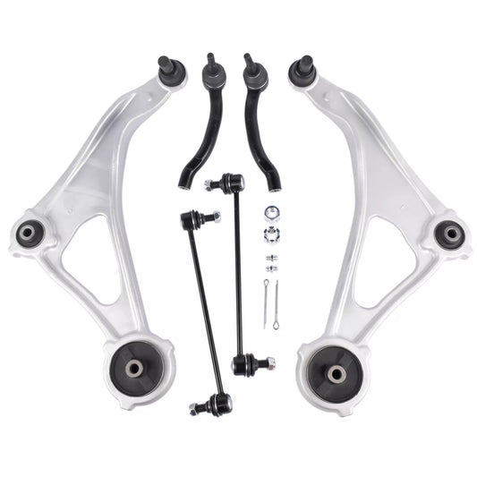 6pc K622838 K622839 K750094 K750095 ES801196 ES801197 Front Lower Control Arms Outer Tie Rods Sway Bars for Nissan Altima 2015 2016 2017 2018 for Nissan Maxima 2016-2022