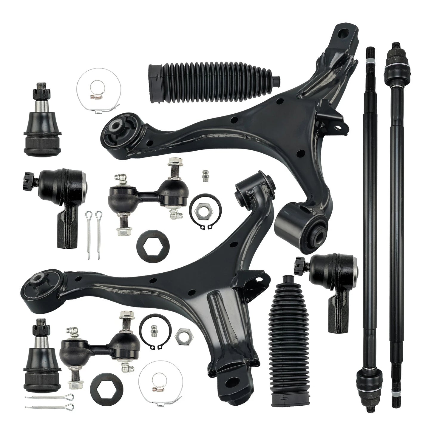12pc K640399 K640400 K80223 K90454 K90455 ES3581 EV80383 2* Boots Front Lower Control Arm Sway Bar Tie Rod for Honda CR-V 2002 2003 2004 2005 2006