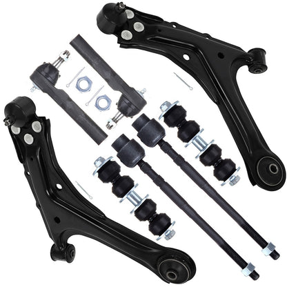 8pc K620271 K620272 ES3374 EV116 K6600 Front Lower Control Arm Ball Joint Tie Rod Kit for Chevy Cavalier 1995 1996 1997 1998 1999 2000 2001 2002 2003 2004 2005 for Pontiac Sunfire 1995-2005
