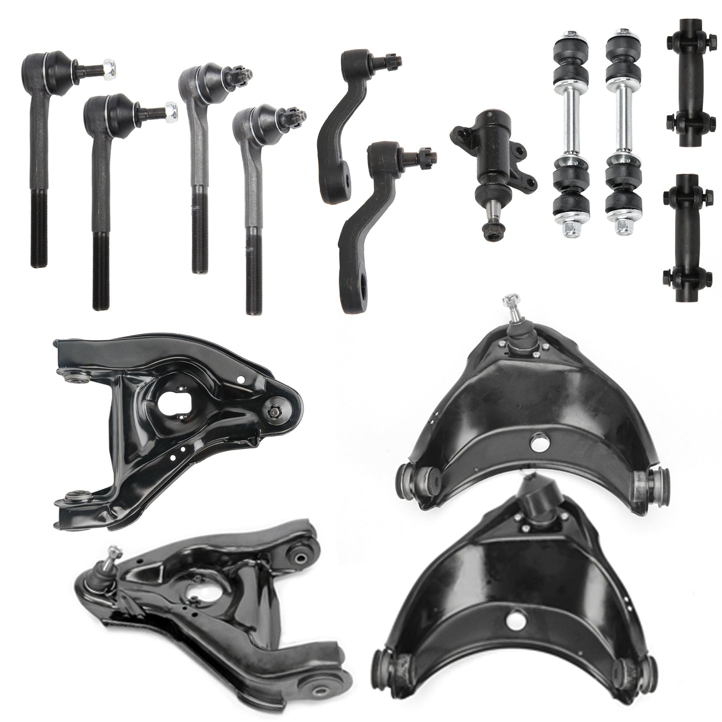15pc K620299 K620298 K620160 K620161 ES2837 ES2836 ES2004 K6447 K6335 K6722 K5252 2WD Front Upper Lower Control Arms Kit for GMC for Chevrolet C1500 1993-1999