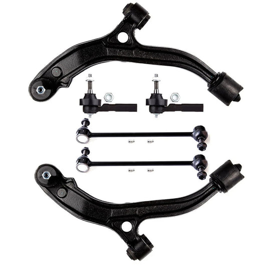 6pc K620004 K620005 K7258 ES3537 Front Lower Control Arm Outer Tierod End Sway Bar for Grand Caravan 2001 2002 2003 2004 for CHRYSLER TOWN  COUNTRY  VOYAGER