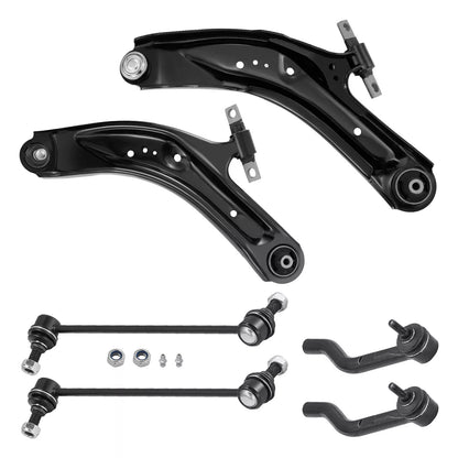 6pc MS301169 MS301168 K750095 K750094 ES801221 ES801220 Front Lower Control Arm Tie Rods Sway Bars Kit for Nissan Rogue Sport 2014 2015 2016 2017 2018 2019
