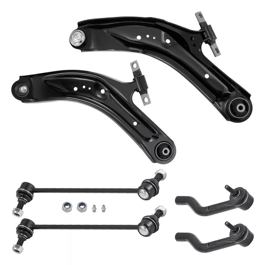 6pc MS301169 MS301168 K750095 K750094 ES801221 ES801220 Front Lower Control Arm Tie Rods Sway Bars Kit for Nissan Rogue Sport 2014 2015 2016 2017 2018 2019