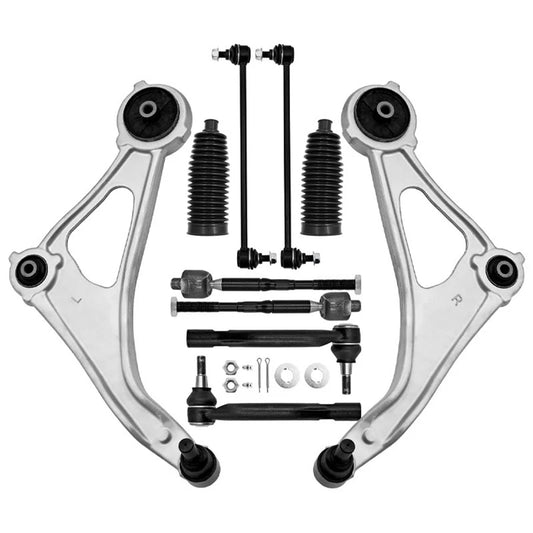 10pc K623474 K623475 K750094 K750095 ES801196 ES801197 EV801066 BT-433 Front Lower Control Arms Tie Rods Suspension Kit for Nissan Altima 2013 2014