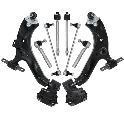 8pc K622931 K622930 K750297 ES801156 ES801157 EV800937 Front Lower Control Arms Tie Rods Sway Bars Kit for Honda CR-V 2012-2014