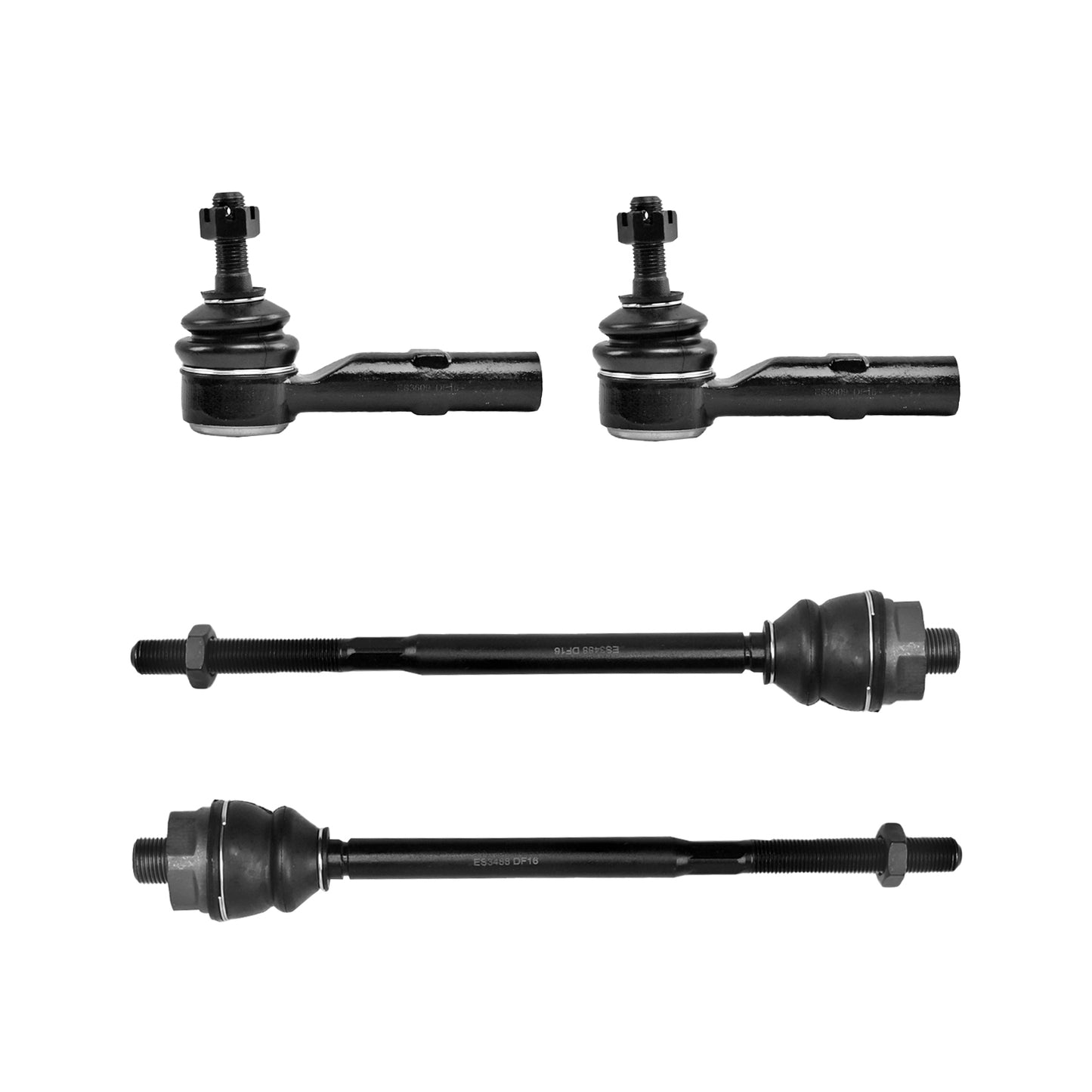 4pc ES3609 ES3488 For Chevy Silverado for GMC Sierra Yukon 2500 3500 HD H2 Front Inner Outer Tie Rods