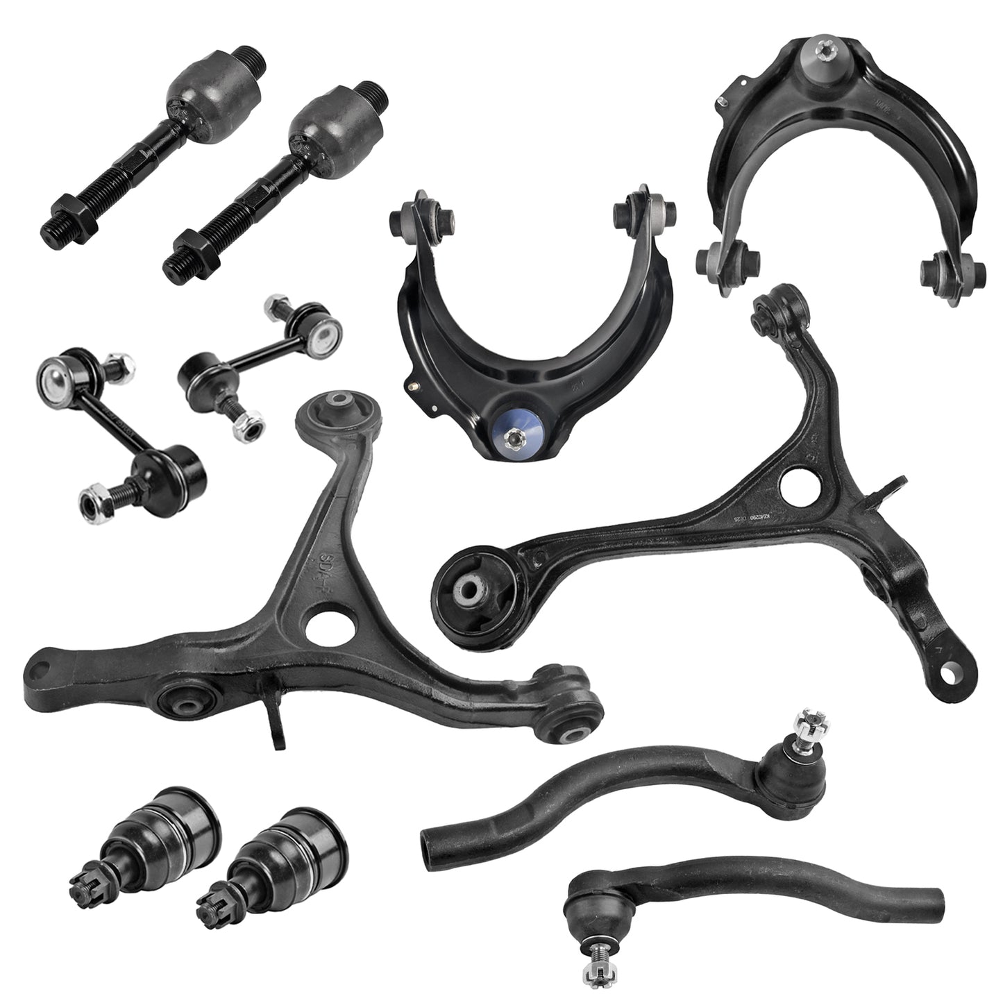 12pc K620616 K620617 K640289 K640290 K80228 EV80210 ES80288 ES80287 K90456 K90457 Lower Upper Control Arm Tie Rod Suspension Kit 2003-2007 for Honda Accord 2003-2007