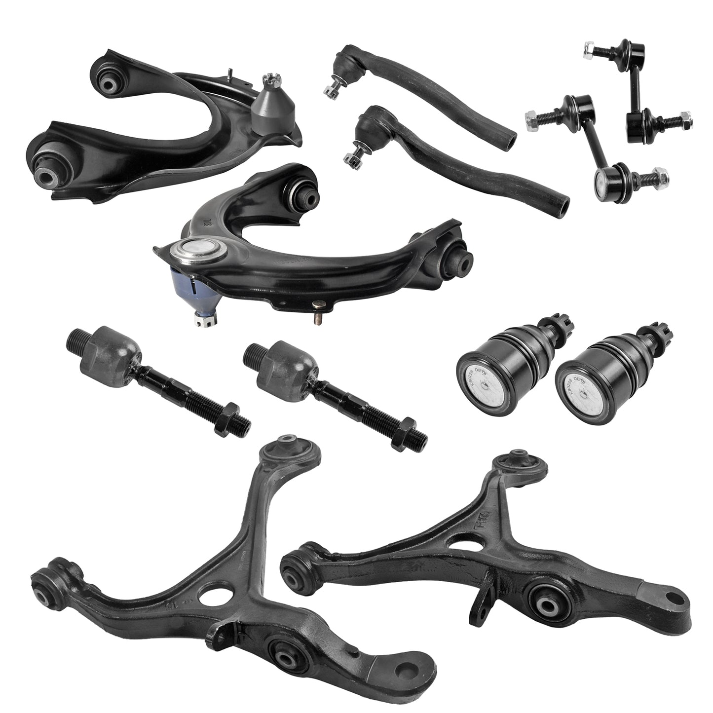 12pc K620616 K620617 K640289 K640290 K80228 EV80210 ES80288 ES80287 K90456 K90457 Lower Upper Control Arm Tie Rod Suspension Kit 2003-2007 for Honda Accord 2003-2007