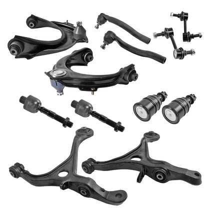 12pc K620616 K620617 K640289 K640290 K80228 EV80210 ES80288 ES80287 K90456 K90457 Lower Upper Control Arm Tie Rod Suspension Kit 2003-2007 for Honda Accord 2003-2007