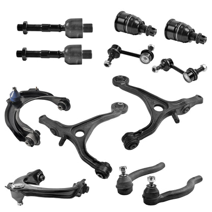 12pc K620616 K620617 K640289 K640290 K80228 EV80210 ES80288 ES80287 K90456 K90457 Lower Upper Control Arm Tie Rod Suspension Kit 2003-2007 for Honda Accord 2003-2007