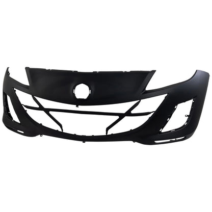Primed Front Bumper Cover BCW850031JBB MA1000223 Replacement For Mazda 3 2010 Sedan with Fog Lamp Holes Primed