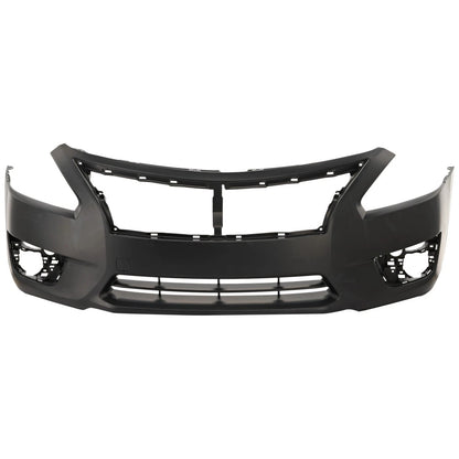 Primed Front Bumper Cover 620223TA0H NI1000285 Replacement For Nissan Altima Sedan 2013 2014 2015 with Fog Light Holes Primed
