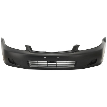 Primed Bumper Cover 04711S01A01ZZ HO1000184 Replacement For Honda Civic 1999 2000 Front Sedan With License Plate Provision Primed