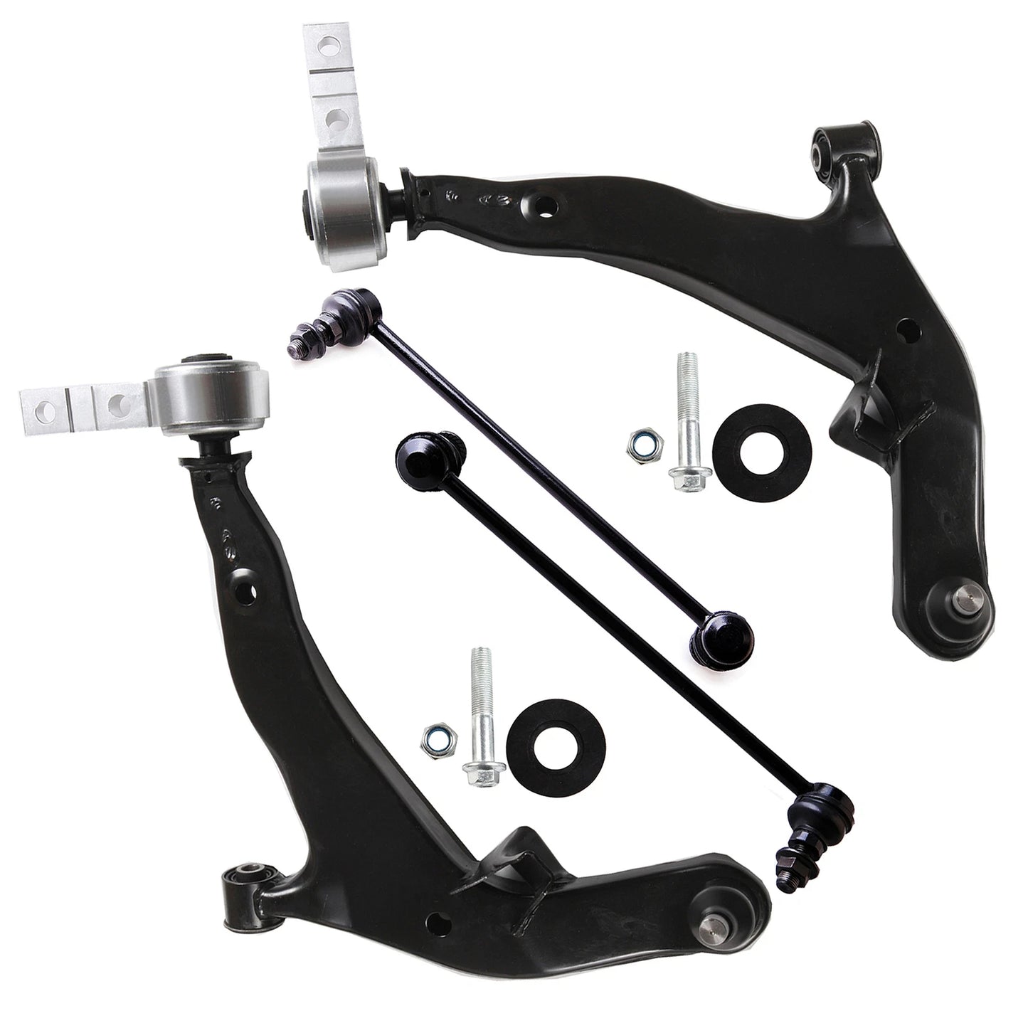 4pc K620558 K620559 K80255 K80256 Front Lower Control Arm with Ball Joint Sway Bar Link for Nissan Murano 2003 2004 2005 2006 2007