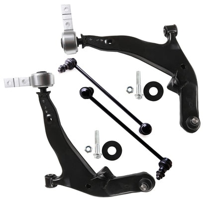 4pc K620558 K620559 K80255 K80256 Front Lower Control Arm with Ball Joint Sway Bar Link for Nissan Murano 2003 2004 2005 2006 2007