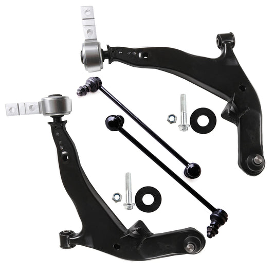 4pc K620558 K620559 K80255 K80256 Front Lower Control Arm with Ball Joint Sway Bar Link for Nissan Murano 2003 2004 2005 2006 2007
