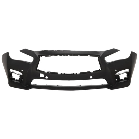 Primed Front Bumper Cover 620224HE0H IN1000259 Replacement For Infiniti Q50 2014 2015 2016 2017 Primed Fascia With Object Sensor