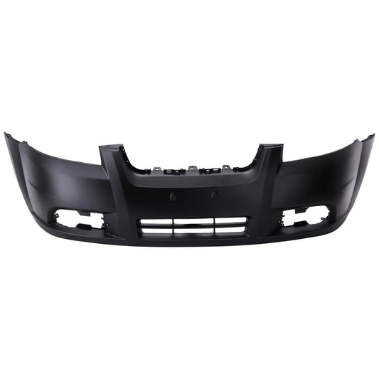 Primed Front Bumper Cover 96648503 GM1000833 Replacement For Chevy Aveo 2007 2008 2009 2010 2011 Sedan with Fog Lamp Holes Primed