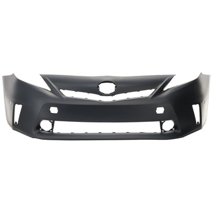 Primed Front Bumper Cover 5211947926 TO1000389 Replacement For Toyota Prius V 2012 2013 2014 with Halogen HL/Pre-Collision System Primed