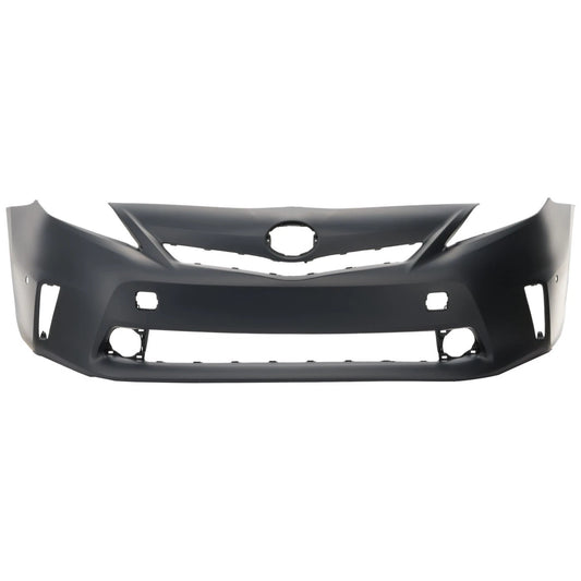 Primed Front Bumper Cover 5211947926 TO1000389 Replacement For Toyota Prius V 2012 2013 2014 with Halogen HL/Pre-Collision System Primed