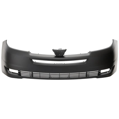 Primed Front Bumper Cover 52119AE900 TO1000272 Replacement For Toyota Sienna 2004 2005 with Fog Lamp Holes Primed