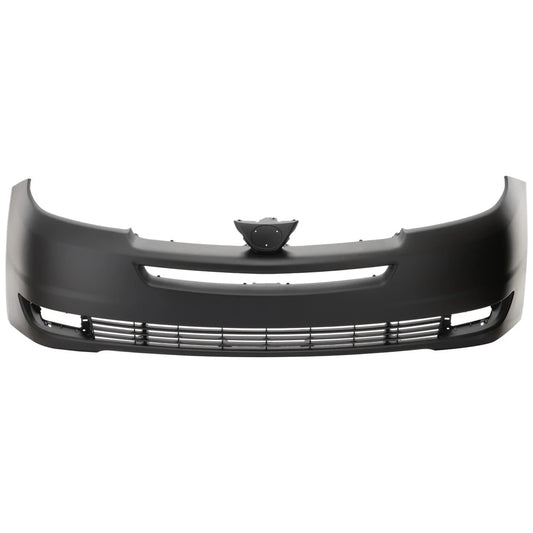 Primed Front Bumper Cover 52119AE900 TO1000272 Replacement For Toyota Sienna 2004 2005 with Fog Lamp Holes Primed