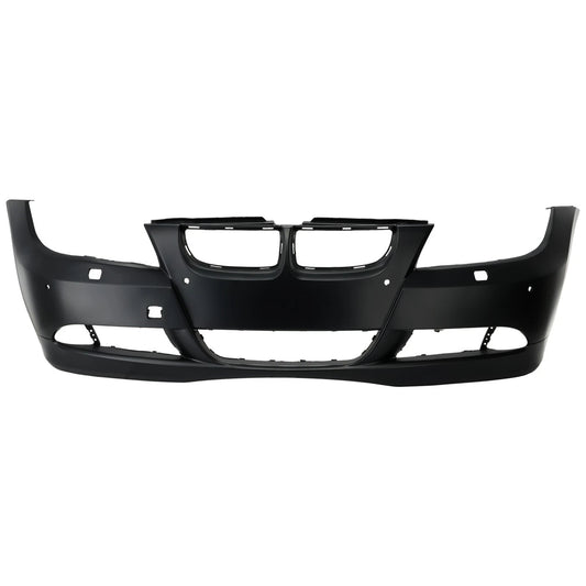 Primed Bumper Cover 51117170053 BM1000177 Replacement For BMW 328i 2007 2008 with Park Sensor & Headlight Washer Holes Front Primed