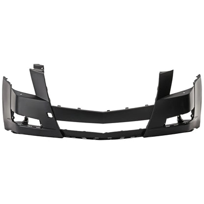 Primed Front Bumper Cover 25793664 GM1000856 Replacement For Cadillac CTS 2008 2009 2010 2011 2012 2013 2014 with Fog Lamp Holes Primed
