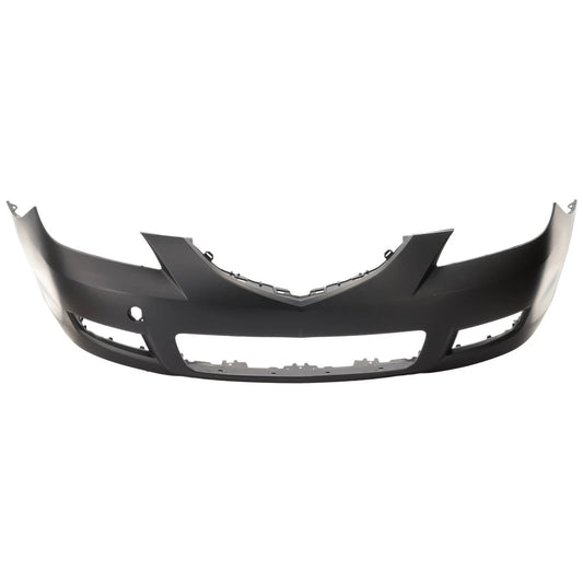 Primed Front Bumper Cover BAN650031CBB MA1000215 Replacement For Mazda 3 2007 2008 2009 Sedan with Fog Lamp Holes Primed