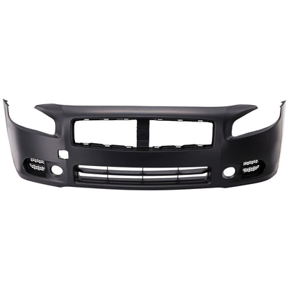 Primed Front Bumper Cover 620229N00H NI1000258 Replacement For Nissan Maxima 2009 2010 2011 2012 2013 2014 S SV Models with Fog Lamp Holes Primed