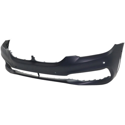 Primed Front Bumper Cover 51117427445 BM1000469 Replacement For BMW 530i xDrive 2017 2018 2019 2020 Primed with Park Sensor Holes