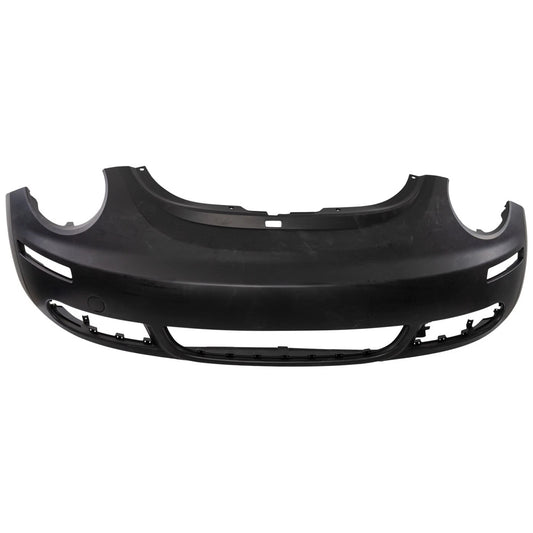 Primed Front Bumper Cover 1C0807079AGRU VW1000166 Replacement For Volkswagen Beetle 2006 2007 2008 2009 2010 with Fog Lamp Holes Primed