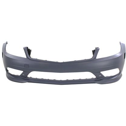 Primed Bumper Cover 2048856138 MB1000424 Replacement For Mercedes Benz C350 2008 2009 2010 2011 with AMG Styling and Side Marker Hole Primed Front