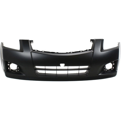 Primed Front Bumper Cover 62022ET80J NI1000262 Replacement For Nissan Sentra 2007 2008 2009 2010 2011 2012 with Fog Lamp Holes Primed